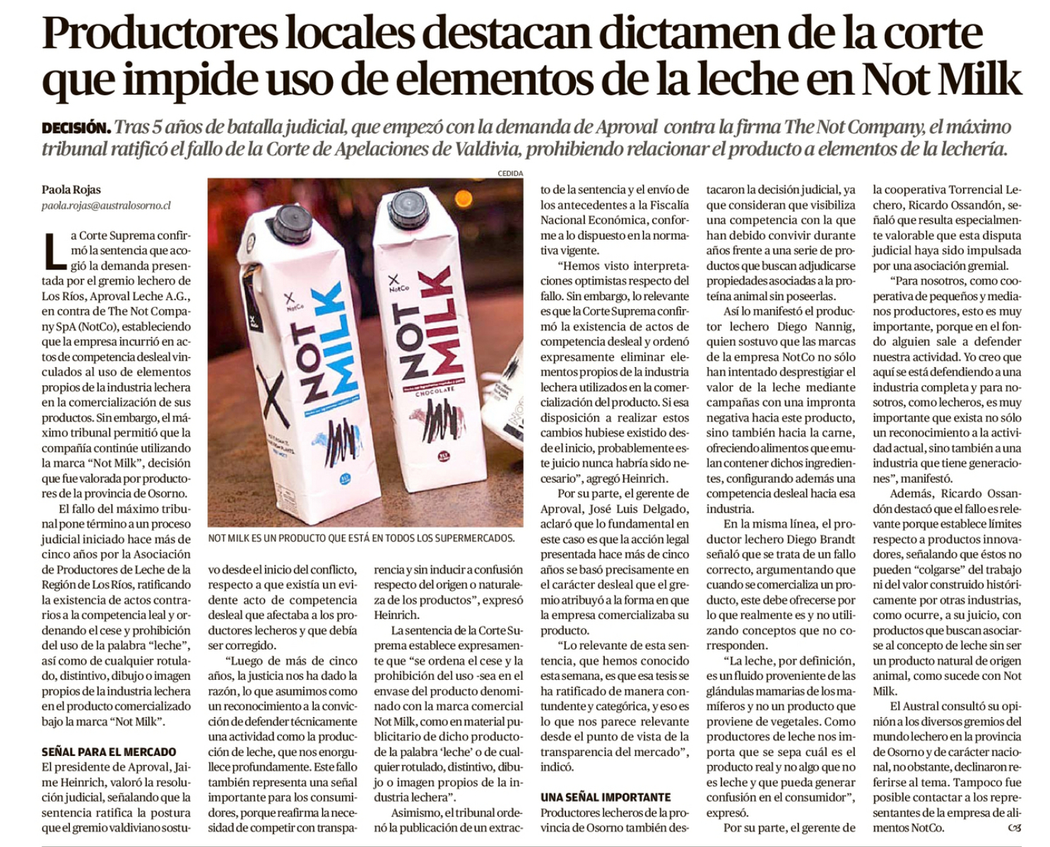 Productores locales destacan dictamen de la corte que impide uso de ...